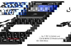 XTAR L4 PRO Ładowarka AA AAA 1,5V Li-ION / 1,2V Ni-MH, 4 kanały, USB-C